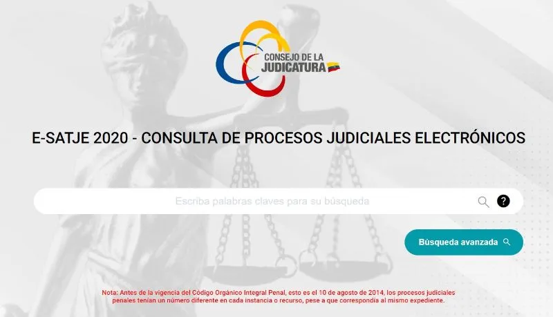 eSatje consulta de procesos judiciales electronicos Ecuador